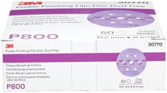 3M 30770 Hookit Purple 6" P800 Grit Dust-Free Finishing Film Disc
