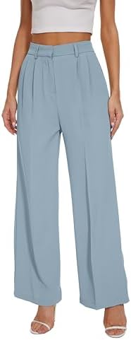 FUNYYZO Wide Leg Dress Pants for Women Work Slacks Business Casual Outfits