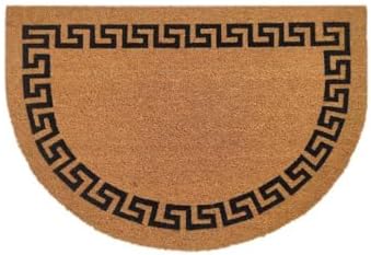 24 in. W X 36 in. L Black/Brown Greek Key Coir Door Mat