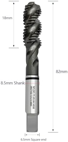 Tools M12 x 1.75 AlTiN Coating Spiral Flute Thread Tap, Metric Machine Threading Tap High Speed Steel Cobalt(HSSCo), Round Shank with Square End, H2 Tolerance, 2pcs