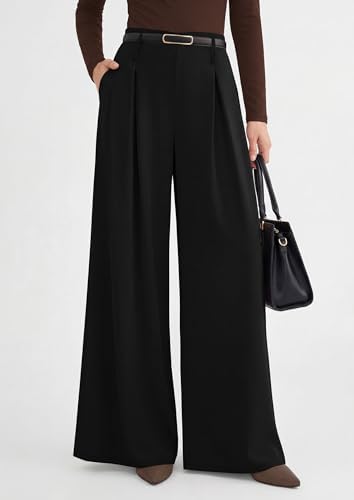 PRETTYGARDEN Womens Wide Leg Dress Pants Flowy Trousers