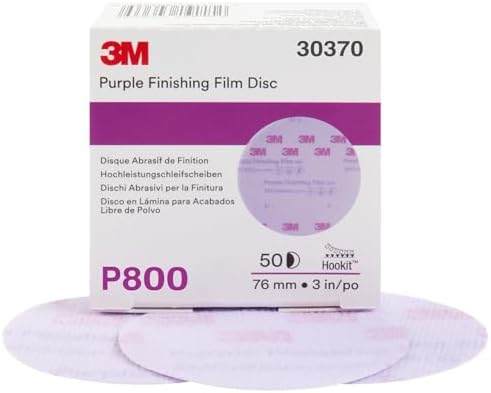 3M 30370 Hookit Purple 3" P800 Grit Finishing Film Disc