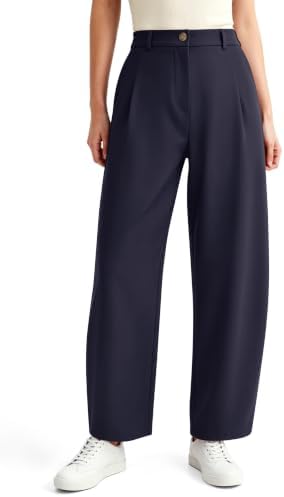 NIMIN Women Barrel Work Pants High Waisted Business Casual Trousers