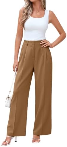 KICZOY Women Casual Wide Leg Dress Pants High Waist Lightweight Flowy Pants