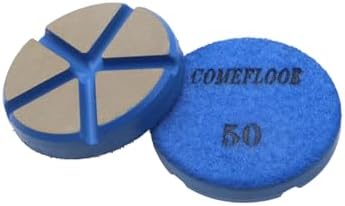 Hybrid Ceramic Transitional Diamond Polishing Pucks for Concrete Terrazzo Floor, 3 Inch Hook and Loop Aggressive Floor Grinding Discs, 50# 9PCS
