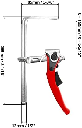 QWORK Ratcheting Table Clamp, 4 Pack Quick Release Bar Clamp with 6-5/16" Capacity and 2-5/16" Throat Depth for Sanding, Cutting