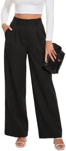 KICZOY Women Casual Wide Leg Dress Pants High Waist Lightweight Flowy Pants