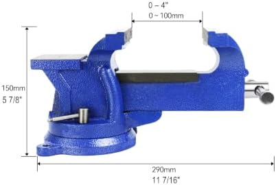 HFS(R) 5" Heavy Duty Bench Vise Anvil with 360° Swivel Locking Base Desktop Clamp (16LBS) - FS Blue Design