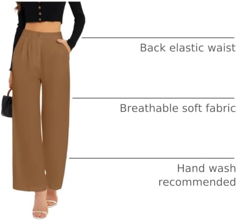 FUNYYZO Wide Leg Dress Pants for Women Work Slacks Business Casual Outfits