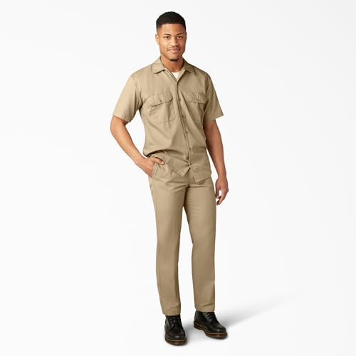 Dickies Men’s Short Sleeve Work Shirt – Durable Twill Button Down Shirts for Men, Lightweight Uniform for Daily Wear