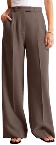 NIMIN Women Wide Leg Work Pants High Waisted Dress Trousers with Pockets