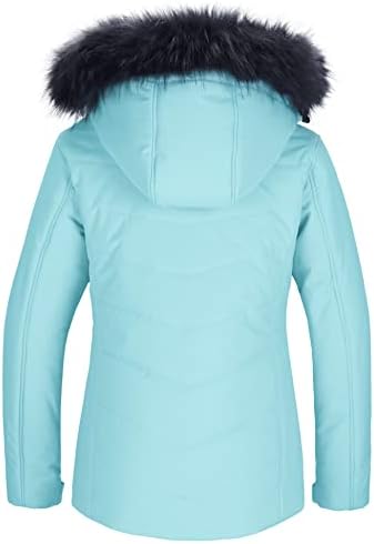 Skieer Women's Ski Jacket Waterproof Warm Puffer Thick Hooded Winter Coat