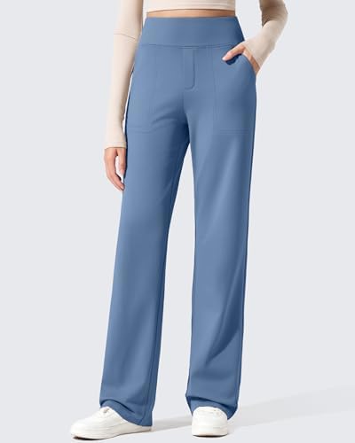 G4Free EverGoing Fleece Lined Wide Leg Pants for Women Dressy Work Casual