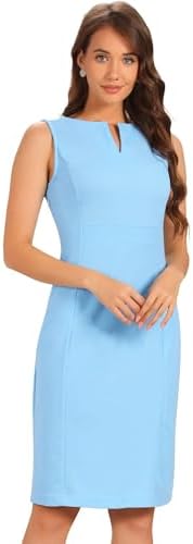 Allegra K Womens Work Sheath Dress Sleeveless Business Pencil Dresss