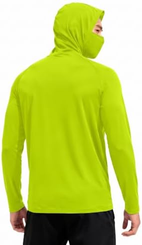HovSiyla Mens Fishing Hoodie UV Sun Protection Shirts UPF Rash Guard Long Sleeve Shirts Hiking Performance Mesh Face Mask Top
