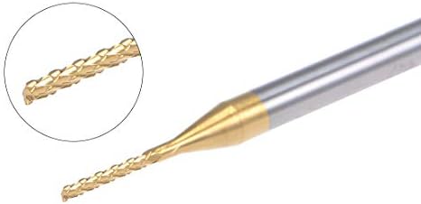 uxcell 10Pcs 1mm Titanium Coat Carbide End Mill Engraving Milling Cutter CNC Router Bits for PCB Machine, 1/8" Shank