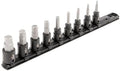 TEKTON 3/8 Inch Drive Hex Impact Bit Socket Set, 9-Piece | SIB91101 | (5/32 - 9/16 in.), Socket Rail