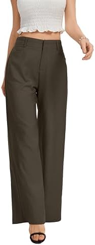 FUNYYZO Wide Leg Dress Pants for Women Work Slacks Business Casual Outfits