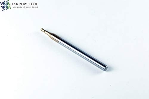 Carbide Ball Nose End Mill for CNC Machine Milling Tools, for Alloy Steels/Hardened Metals - 2 Flute - 55HRC TiAlN Coated (5Pcs, 3/32)