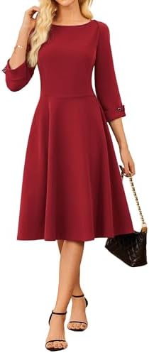 GRACE KARIN Work Dresses for Women Fit and Flare Midi Dress