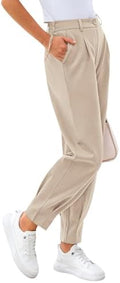 CFLONGE Womens Ankle Work Pants Trousers Casual Slacks