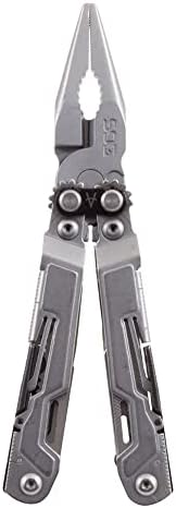 SOG PowerPint Mini Compact Stainless Steel Multi-Tool |18 Lightweight Specialty Tools & SOG Multitool Pliers Pocket Knife, Stone Wash