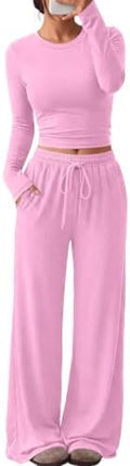 Trendy Queen Women's 2 Piece 2026 Fall Fashion Lounge Set with Pockets
