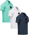 ZITY 3 Pack Mens Golf Polo Shirts Short Sleeve Business Casual T-Shirts