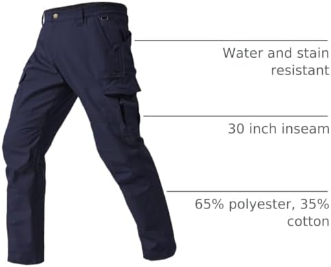 Mens Cargo Work Pants Durable Ripstop Tactical Pants with 7 Pockets Outdoor Water Resistant Hiking Woking Construction Pants