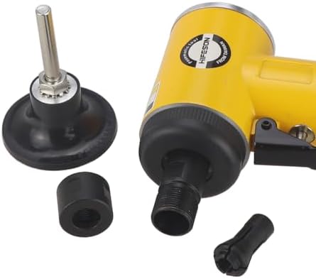 Pneumatic Mini Orbital Sander 2 inch Grinder Polisher Kit, 2-in-1 Air Right Angle Grinder Polisher Kit with 55pcs Roll Lock Discs,Use For Metal & Woodworking