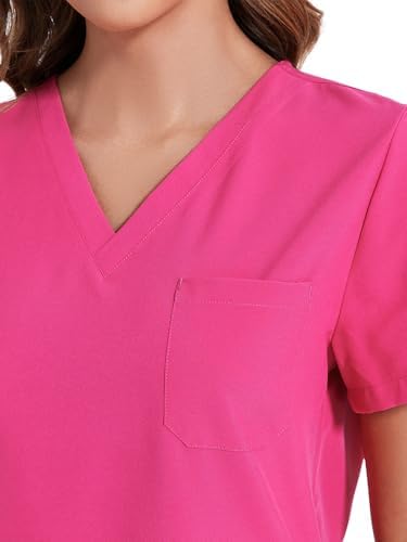 COZYFIT Scrubs for Women Set - Stretch V-Neck & Jogger Pant with 9 Pockets