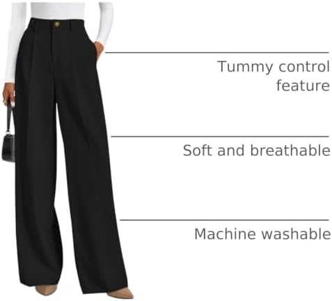 PRETTYGARDEN Women's Tailored Wide Leg Work Dress Pants