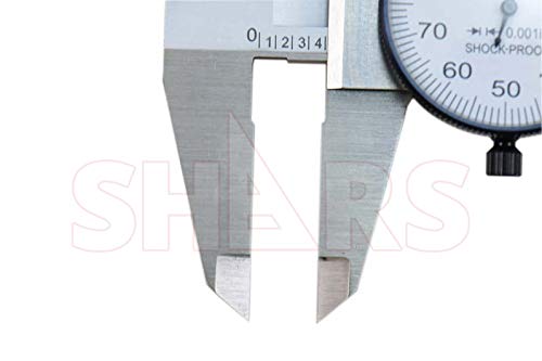 Shars Precision Stainless Steel Shock Proof Dial Caliper 0-6" w/Metric Scales, .001" Graduation 303-1305D P