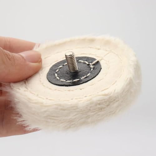 SI FANG Soft Cotton Buffing Polishing Wheel for Mini Electric Belt Sander Bench Grinder, 3 inch (50 Ply) Extra Thick Colth Buffing Wheel for Metal Alloys Stone Ceramics Glass Wood Waxing (1PC)