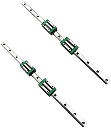 Linear Guide Rail 2 X HGR 20-1200mm Linear Slide Rail + 4 X Bearing Blocks Linear Guideway Rail for DIY CNC Routers Lathes Mills