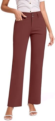 KICZOY Women Dress Pants Stretch Business Straight Leg with Pockets Wear to Work Casual 2026 Suitpants