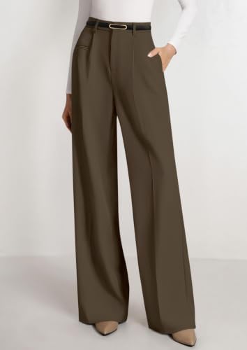 PRETTYGARDEN Women's Tailored Wide Leg Work Dress Pants