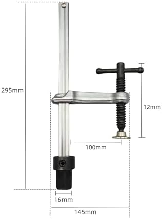 Generic Insertion Clamp Fixture Ratchet Function Table Clamp Bench Tool Alloy Steel Holding Device Suitable for Workshop Metalworking Carpentry Assembly, T-bar Insert Clamp 200x100 Base 16mm
