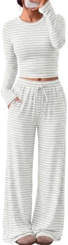 Trendy Queen Women's 2 Piece 2026 Fall Fashion Lounge Set with Pockets