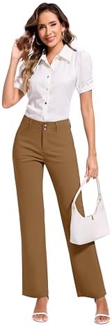 KICZOY Women Dress Pants Stretch Business Straight Leg with Pockets Wear to Work Casual 2026 Suitpants