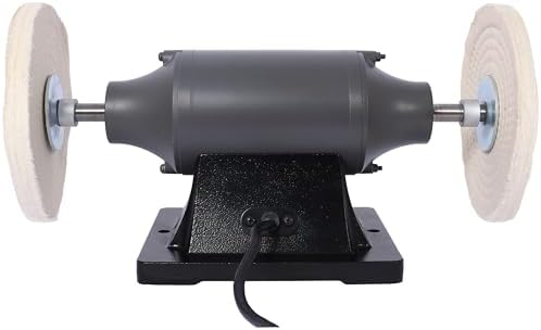 8-Inch Electric Polisher Bench Buffer Grinder - Includes 4PCs 80Ply Thic Buffing Wheels Ideal Benchtop Buffing Machine for Polishing Metal, Jewelry, Knives, Wood, Jade, and Plastic