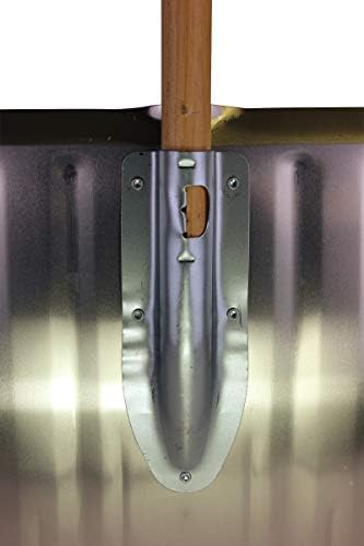 Bigfoot Aluminum Snow Shovel - 18" Blade - Non-Stick Coating - Wooden Handle