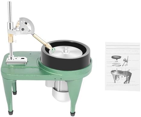 2800RPM Gem Faceting Machine, 180W Jewelry Lapidary Polisher, Gemstone Grinding Anti-Slip 48.50lbs Cast-Iron Body Durable Copper Wire Motor Engraving Drilling W/6 Inch Grinding Disc, Manipulator