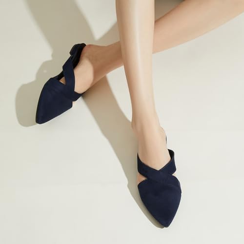 Rekayla Women's Mules Closed Pointed Toe Flats Backless Loafers Shoes for Women