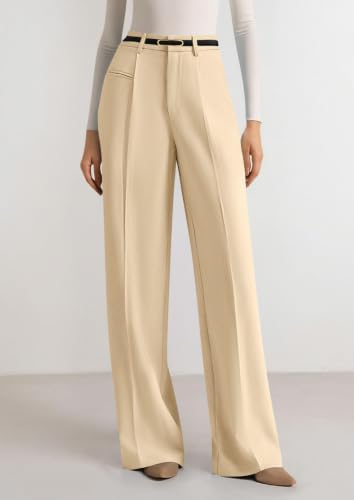 PRETTYGARDEN Women's Tailored Wide Leg Work Dress Pants
