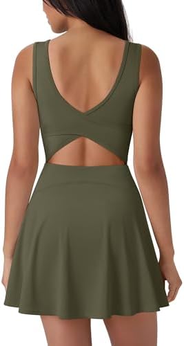 SUUKSESS Tennis Dress with Shorts Underneath Easy Peasy Athletic Dresses