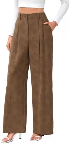 FUNYYZO Wide Leg Dress Pants for Women Work Slacks Business Casual Outfits
