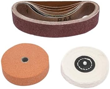 350W Electric Bench Sander Disc Sander with 10 Abrasive Belts and Papers, Tabletop Random Orbital Sander Belt Sander for Woodworking, DIY, Metal, Stone Black 110V 8500RPM
