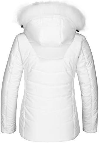 Skieer Women's Ski Jacket Waterproof Warm Puffer Thick Hooded Winter Coat