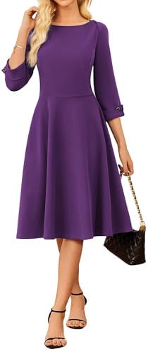 GRACE KARIN Work Dresses for Women Fit and Flare Midi Dress